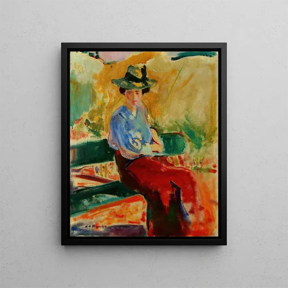 Maalaus Figure sur un banc - Alfred Henry Maurer | Taidetuloste