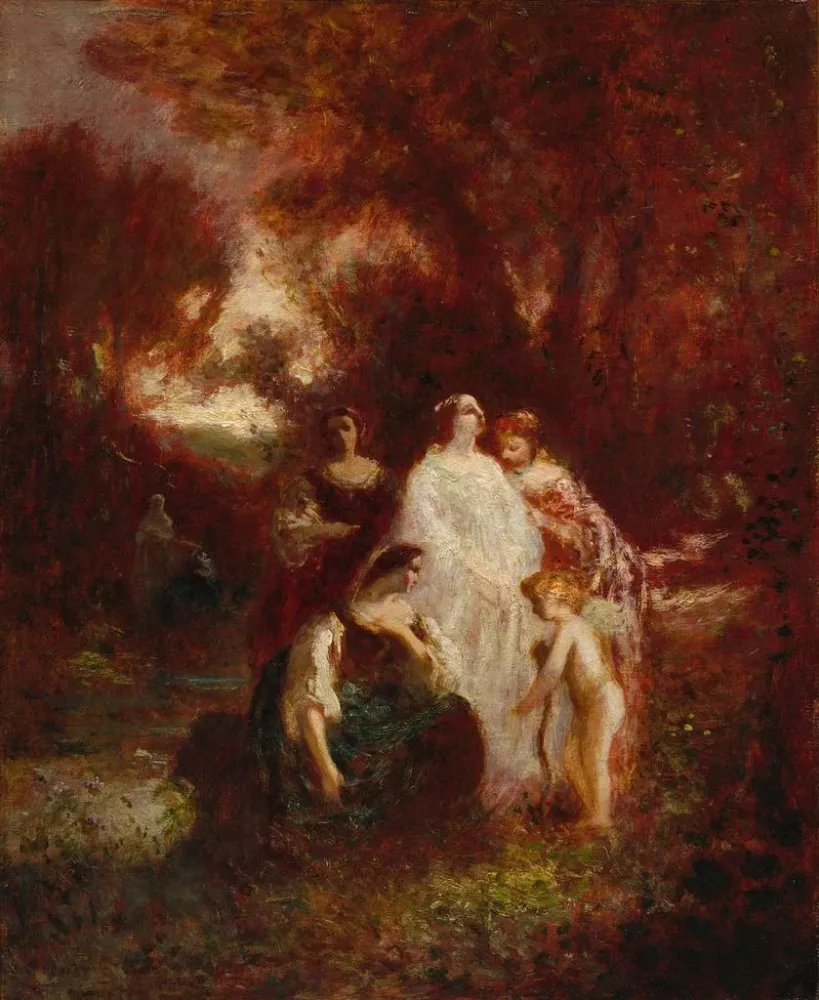 Maalaus Figures dans les bois - Adolphe Monticelli | Taidetuloste