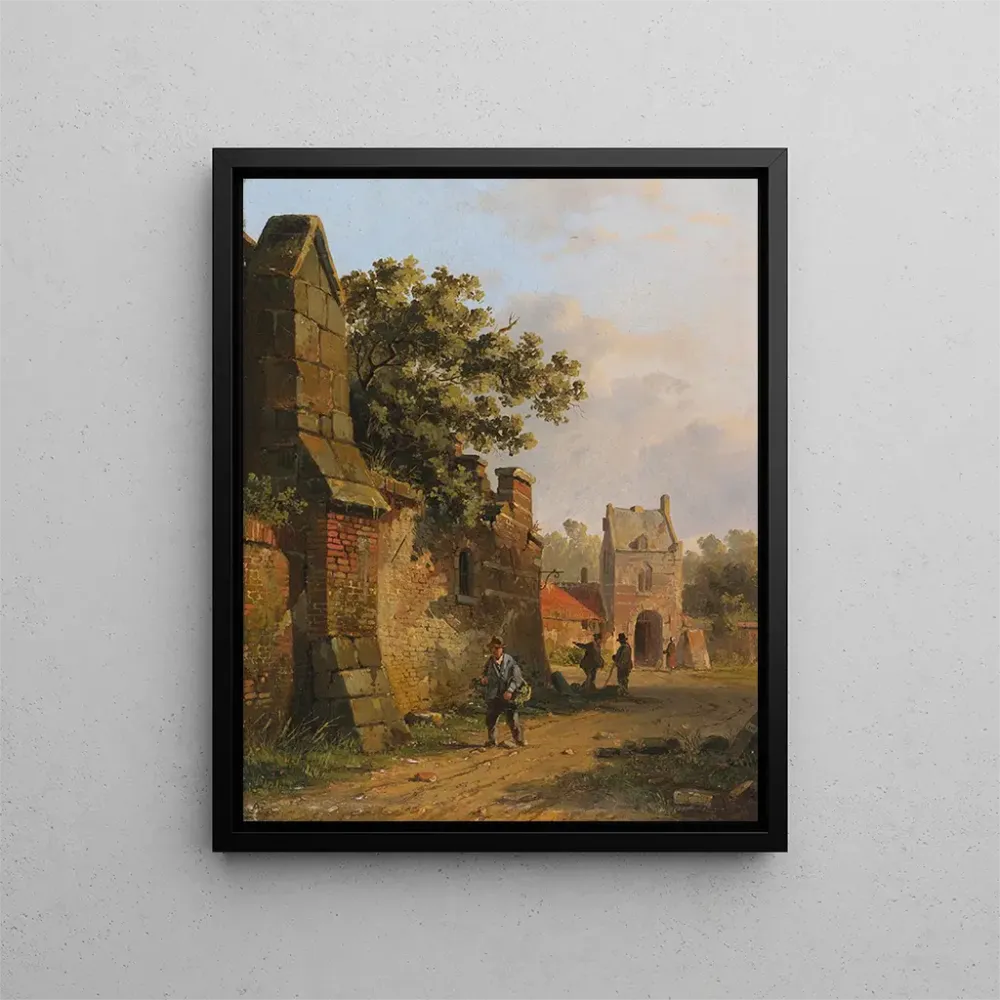 Maalaus Figures sur un mur de la ville - Adrianus Eversen | Taidetuloste