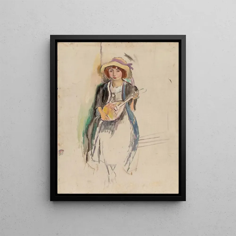 Maalaus Fille à la mandoline - Jules Pascin | Taidetuloste