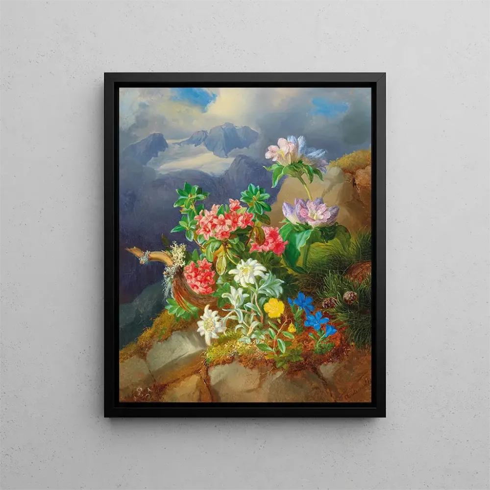 Maalaus Fleurs alpines - Andreas Lach | Taidetuloste