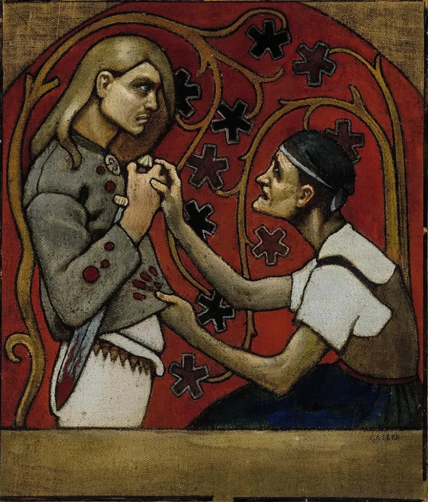Maalaus Fratricide - Akseli Gallen-Kallela | Taidetuloste