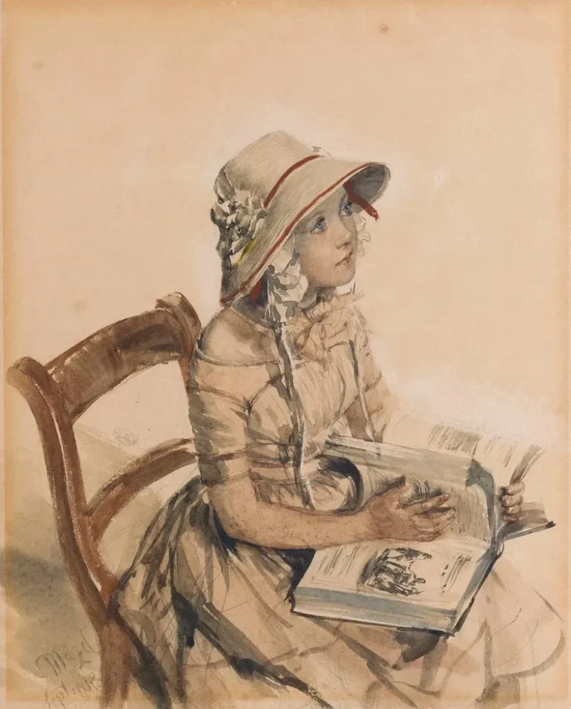 Maalaus Fräulein Maercker - Adolph von Menzel | Taidetuloste