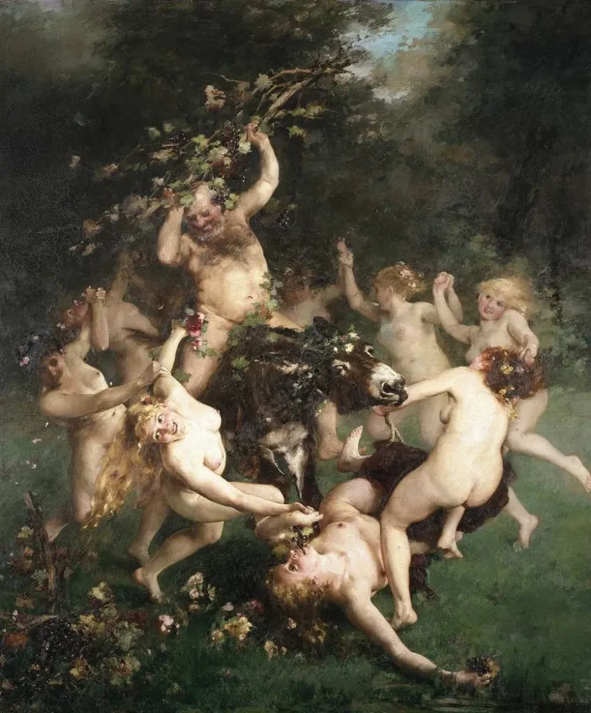 Maalaus La fête de Silène - Alfred Philippe Roll | Taidetuloste