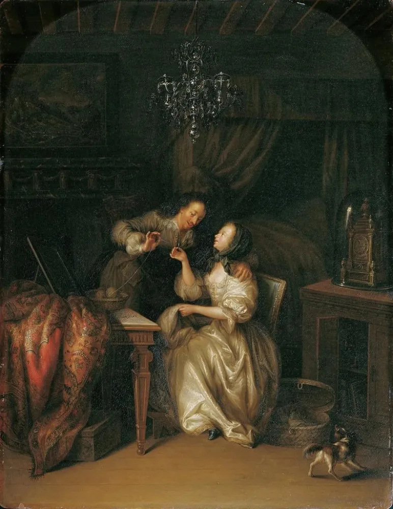Maalaus Le galant aide - Adam Johann Braun | Taidetuloste