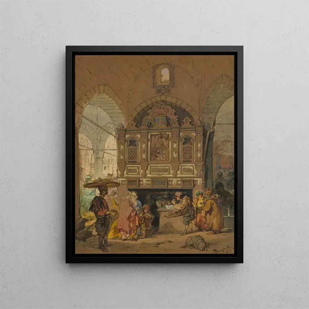 Maalaus Le Grand Bazar de Constantinople - Amadeo Preziosi | Taidetuloste