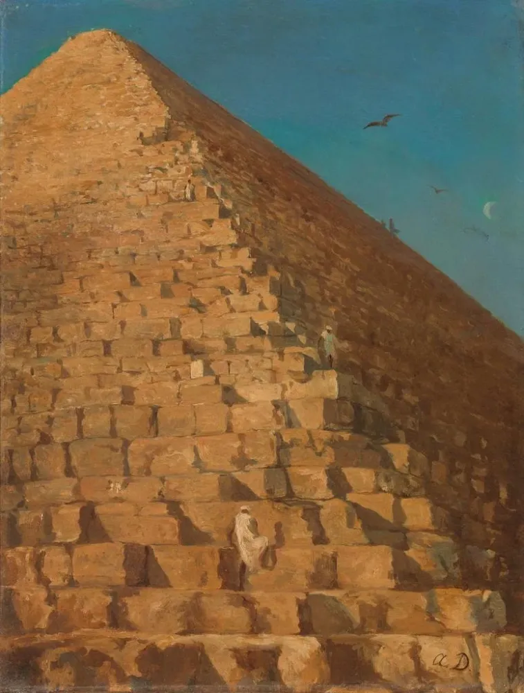 Maalaus La Grande Pyramide de Gizeh - Adrien Dauzats | Taidetuloste