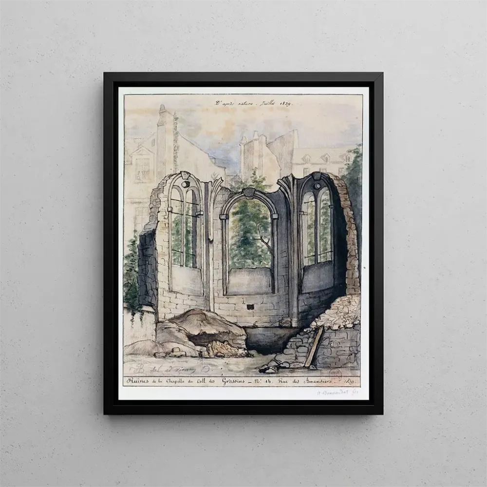 Maalaus Grassinsin koulun kappelin raunioista, 14 rue des Amandins - Alfred Bonnardot | Taidetuloste
