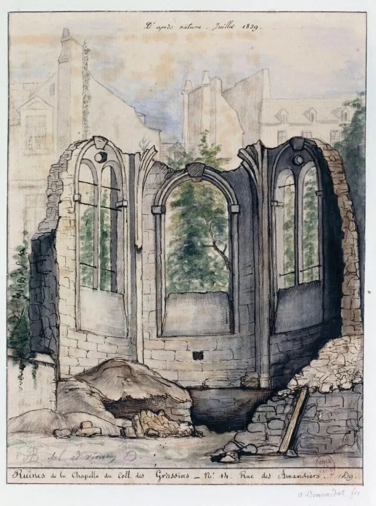 Maalaus Grassinsin koulun kappelin raunioista, 14 rue des Amandins - Alfred Bonnardot | Taidetuloste