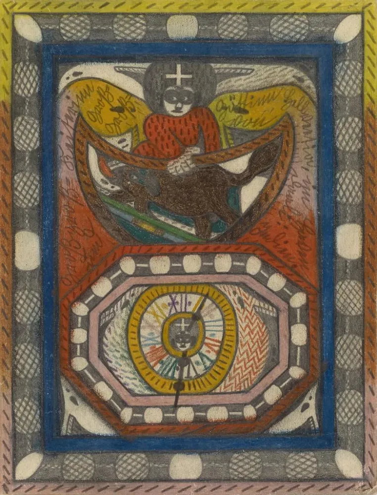 Maalaus GreatGrandEmperress ja GreatGrandGoddess Hellveetia Daali Intian satamassa - Adolf Wölfli | Taidetuloste