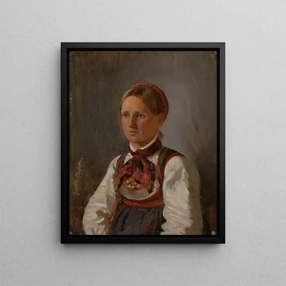 Maalaus Gunild Olsdatter de Tinnin muotokuvasta - Adolph Tidemand | Taidetuloste