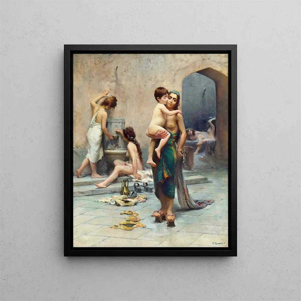 Maalaus Hamam, kylpy - Fausto Zonaro | Taidetuloste