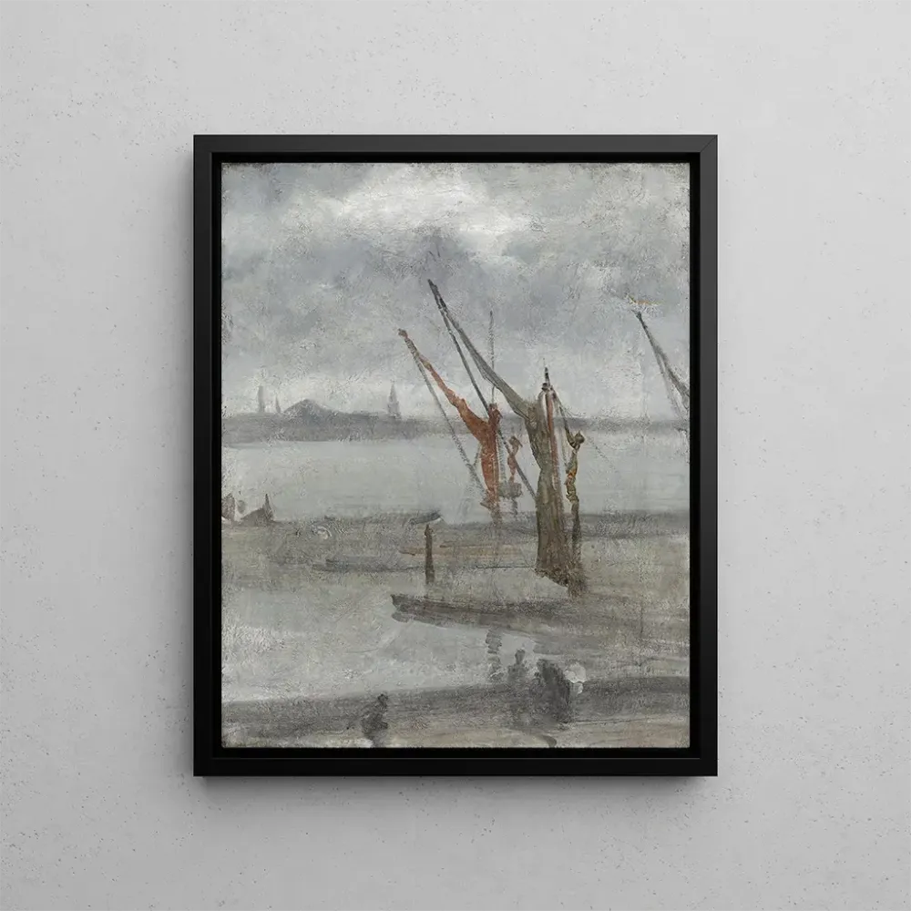Maalaus Harmaa ja hopea: Quai de Chelsea - James Abbott Mcneill Whistler | Taidetuloste