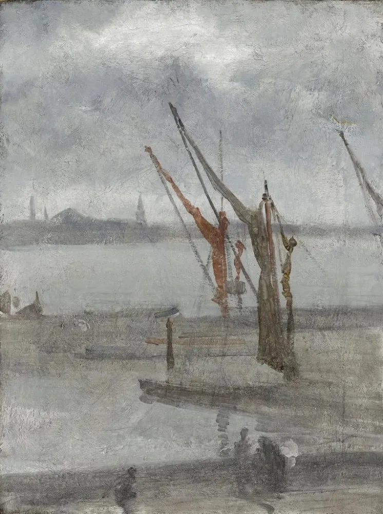 Maalaus Harmaa ja hopea: Quai de Chelsea - James Abbott Mcneill Whistler | Taidetuloste