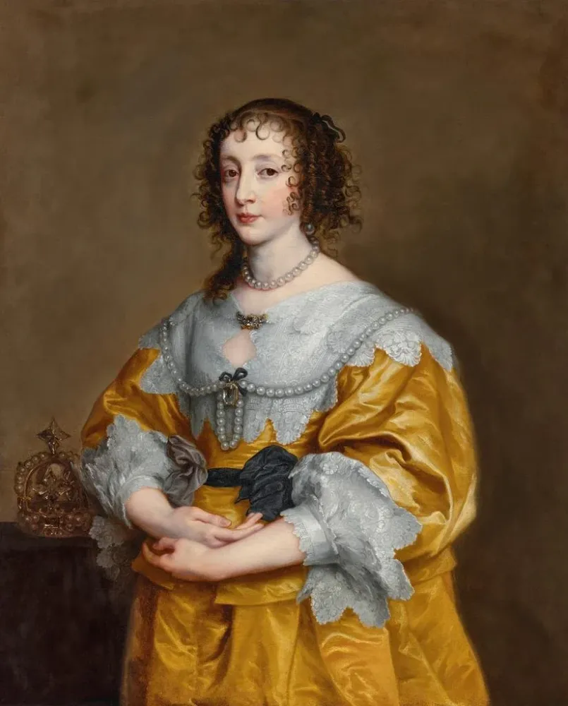Maalaus Henriette Marie kuningattaren muotokuvasta - Antoine van Dyck | Taidetuloste