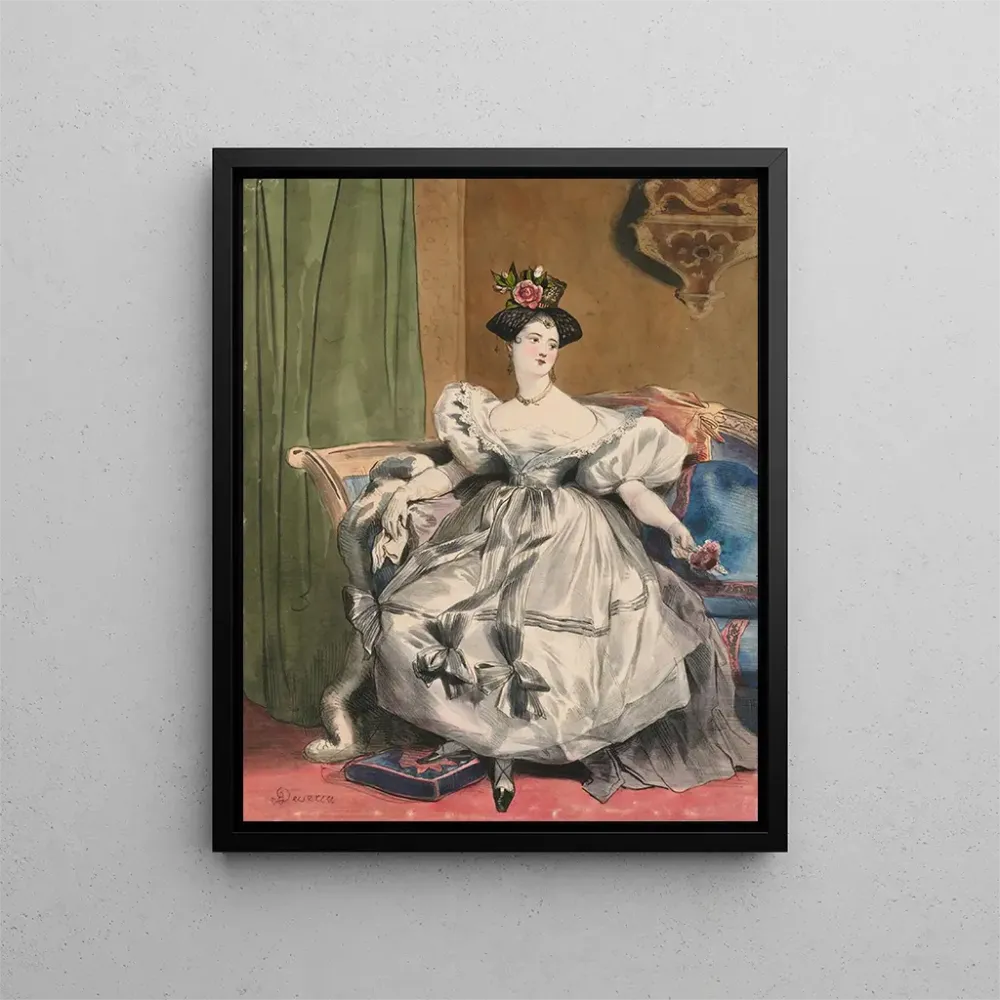 Maalaus Heures du soir Mlle Laure Devéria de Les Dixhuit Heures d'une Parisienne - Achille Devéria | Taidetuloste