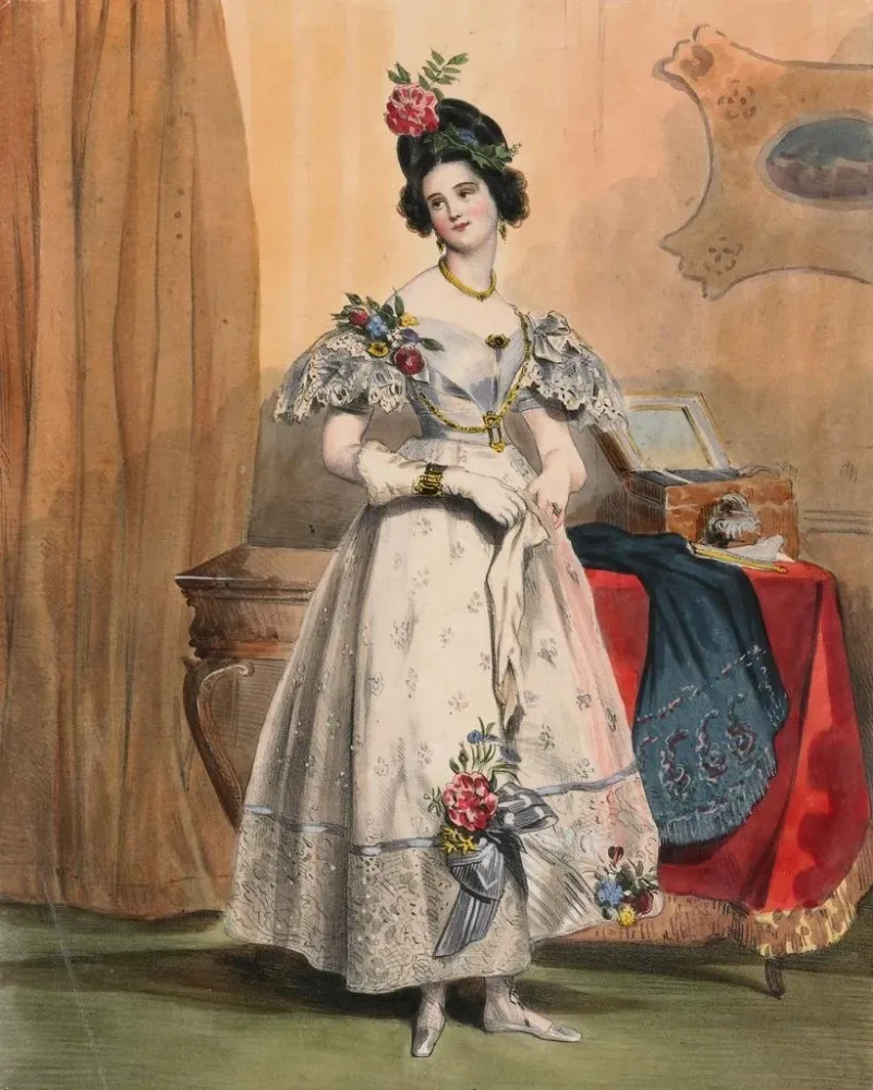 Maalaus Heures du soir Portrait de Les Dixhuit Heures d'une Parisienne - Achille Devéria | Taidetuloste