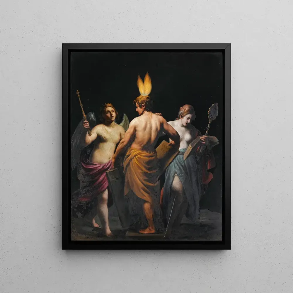 Maalaus Histoire de l'histoire et de la prudence Éveiller l'esprit au désir de connaissance - Alessandro Turchi | Taidetul...