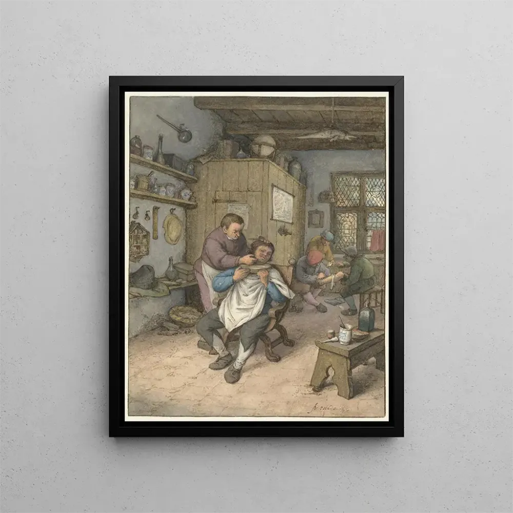 Maalaus Hiustenleikkaussali - Adriaen van Ostade | Taidetuloste