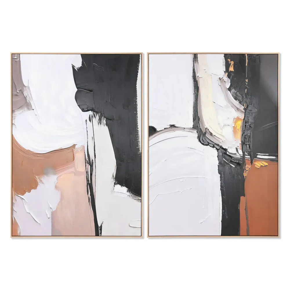 Maalaus Home ESPRIT Abstrakti Moderni 103 x 4,5 x 143 cm (2 osaa)