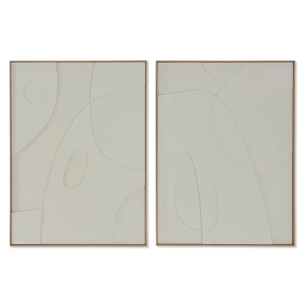Maalaus Home ESPRIT Abstrakti Skandinaavinen 75 x 4 x 100 cm (2 osaa)
