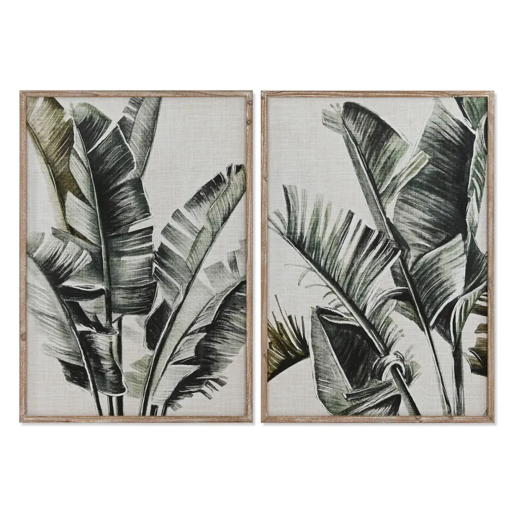 Maalaus Home ESPRIT Palmut Trooppinen 70 x 4 x 100 cm (2 osaa)