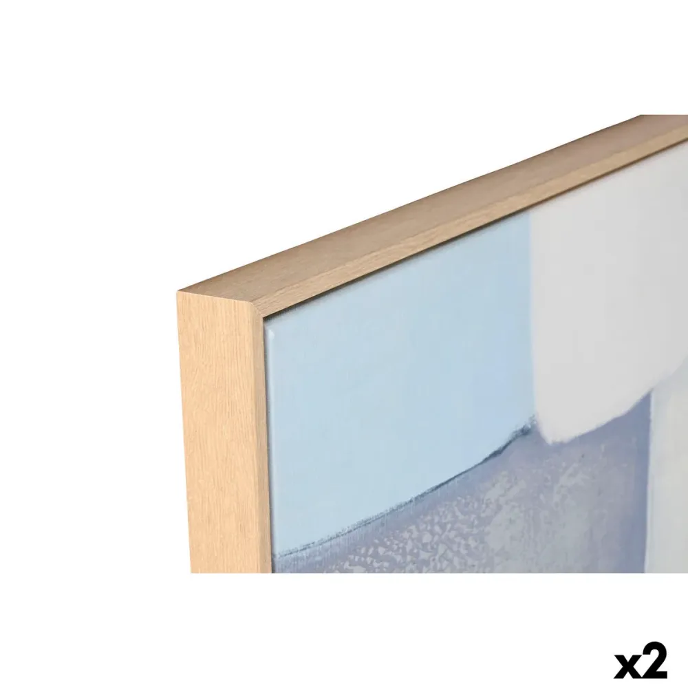 Maalaus Home ESPRIT Sininen Abstrakti Kaupunki 100 x 4 x 140 cm (2 osaa)