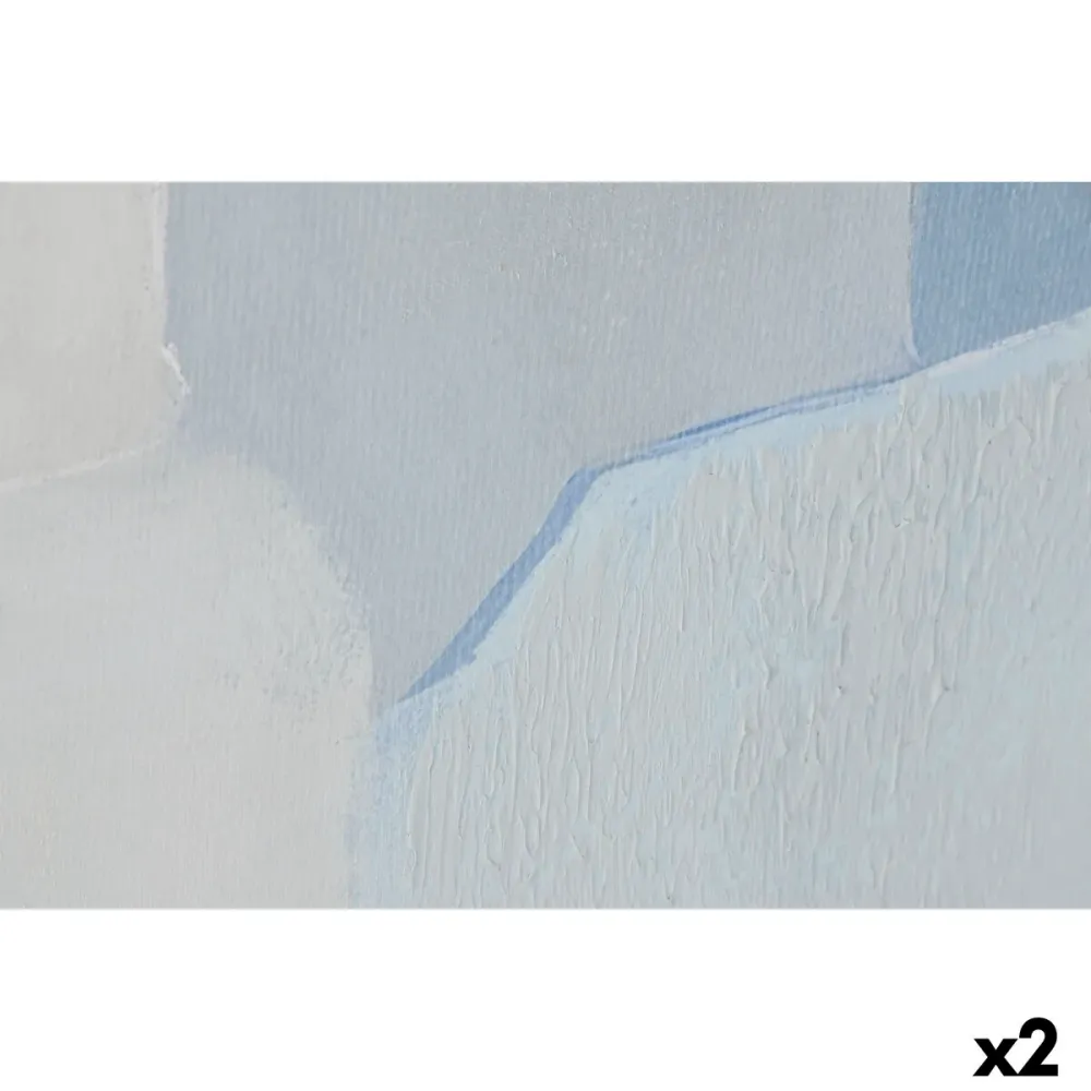 Maalaus Home ESPRIT Sininen Abstrakti Kaupunki 100 x 4 x 140 cm (2 osaa)