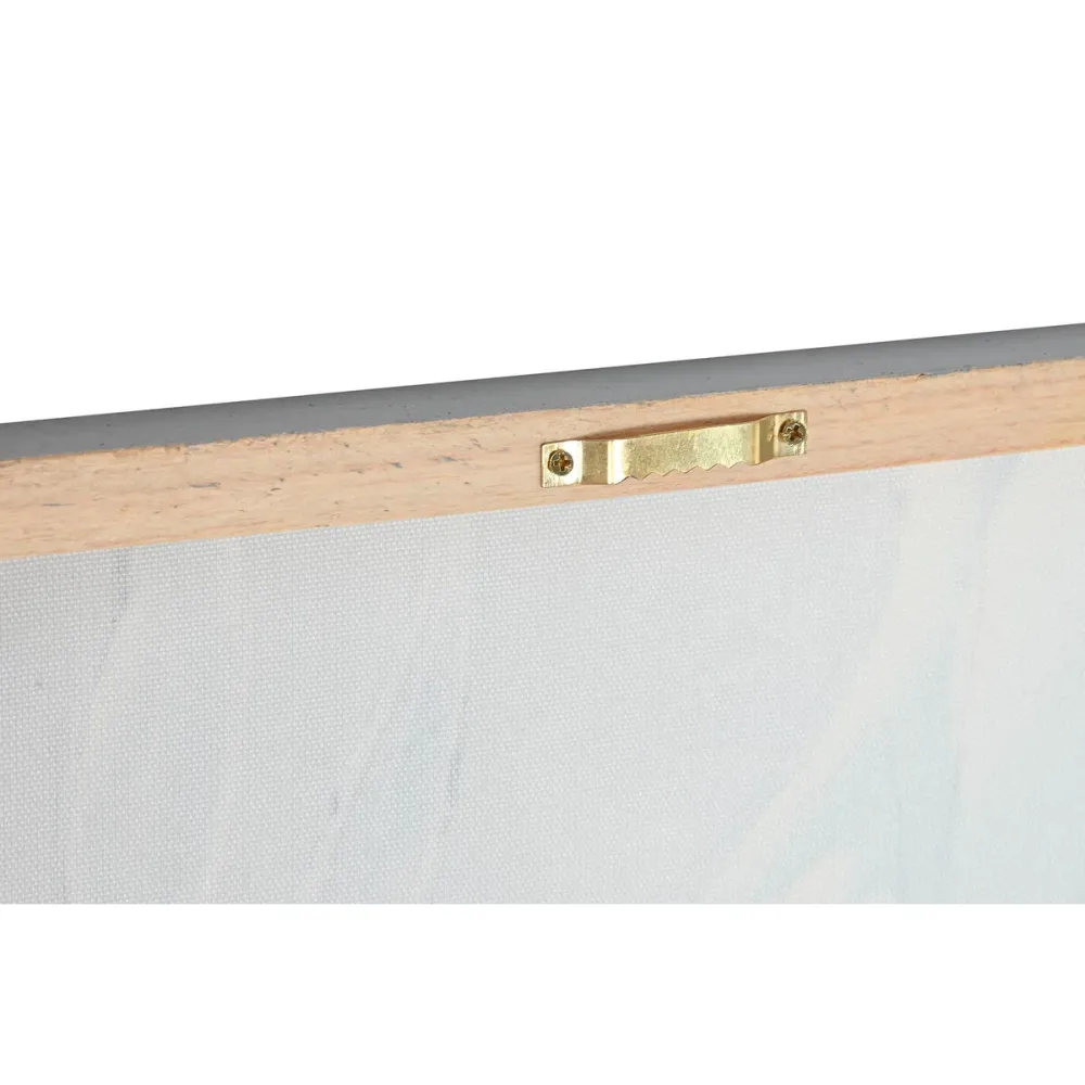 Maalaus Home ESPRIT Sininen Kullattu Kangas Puu MDF Kukka Shabby Chic 60 x 3 x 90 cm (2 osaa)