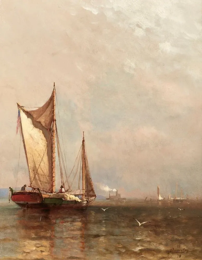 Maalaus Hudson-joen rannalla - Arthur Quartley | Taidetuloste