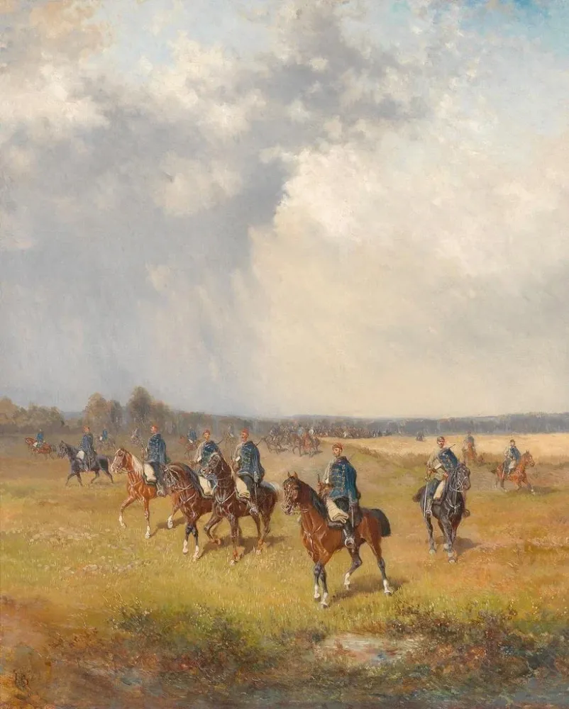 Maalaus Hussards hongrois - Alexander von Bensa | Taidetuloste