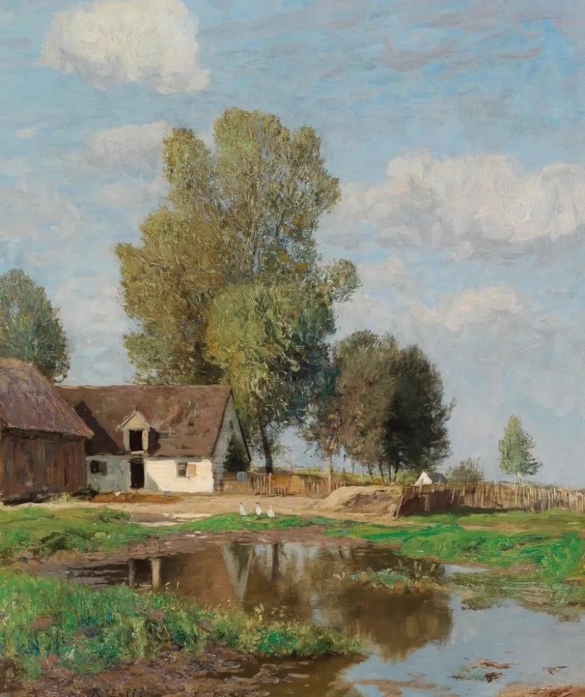 Maalaus Idylle rurale - Alfred Zoff | Taidetuloste