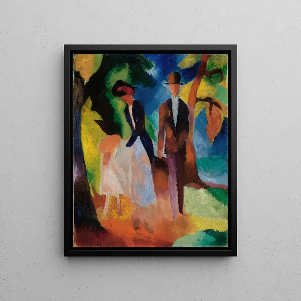 Maalaus Ihmiset järven rannalla sininen - August Macke | Taidetuloste