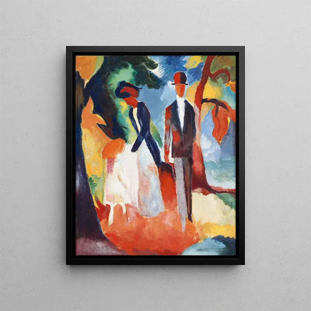 Maalaus Ihmiset sinisen järven rannalla - August Macke | Taidetuloste