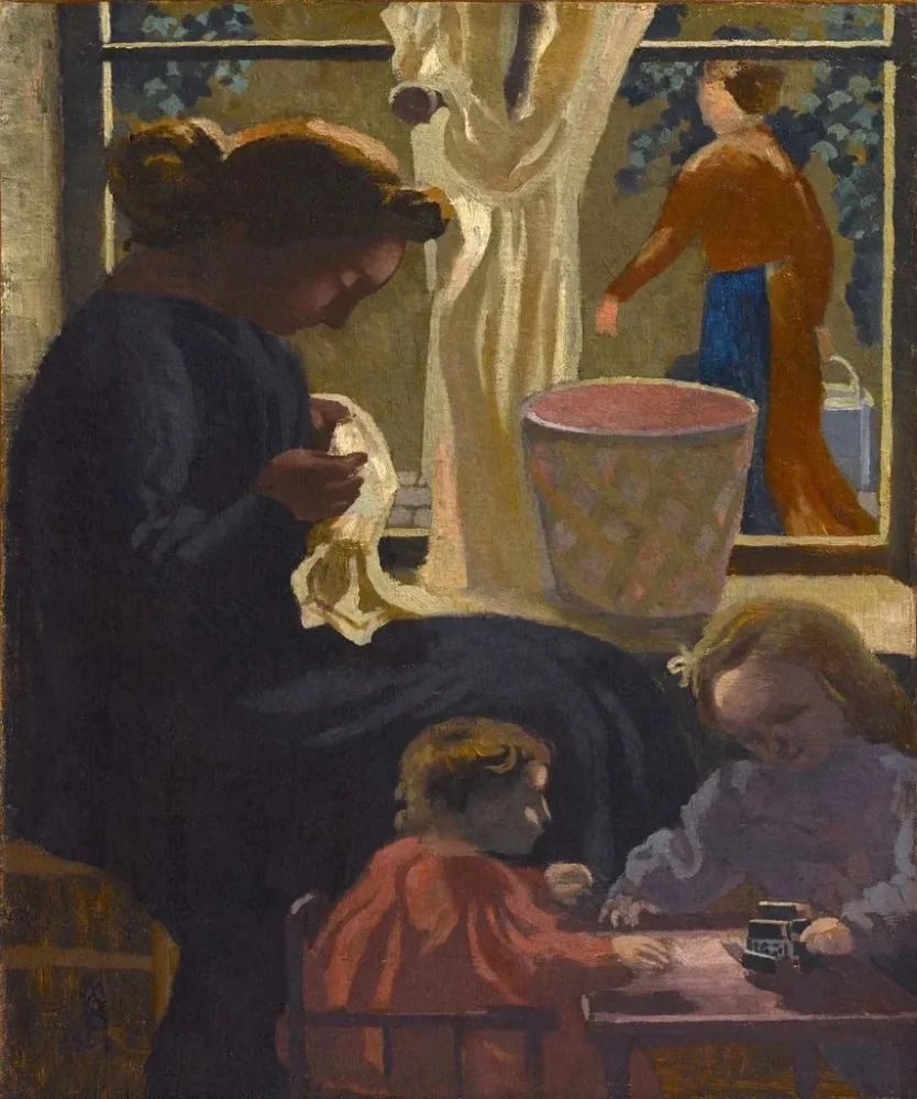 Maalaus Intimité ou Ravaudeuse à la fenêtre - Maurice Denis | Taidetuloste