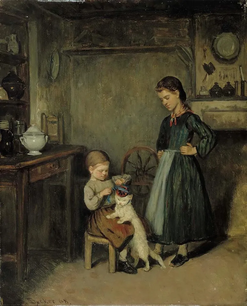 Maalaus Un intérieur français - Adolf von Becker | Taidetuloste