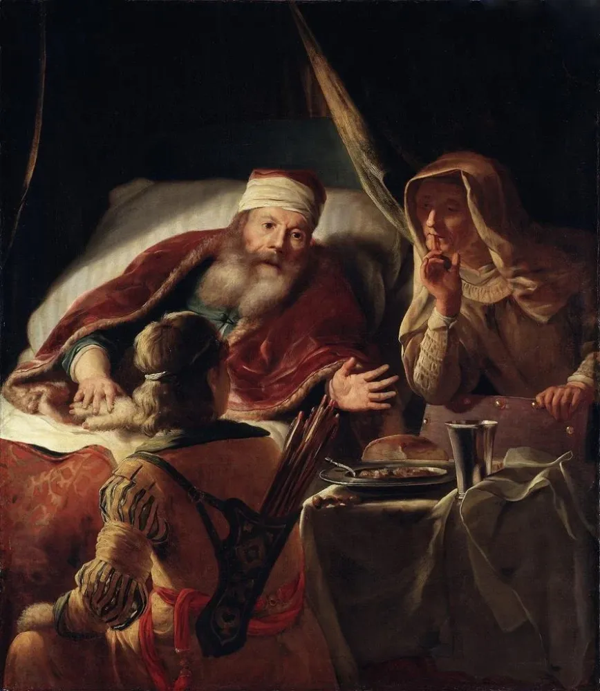 Maalaus Isaac bénissant Jacob - Abraham van Dijck | Taidetuloste