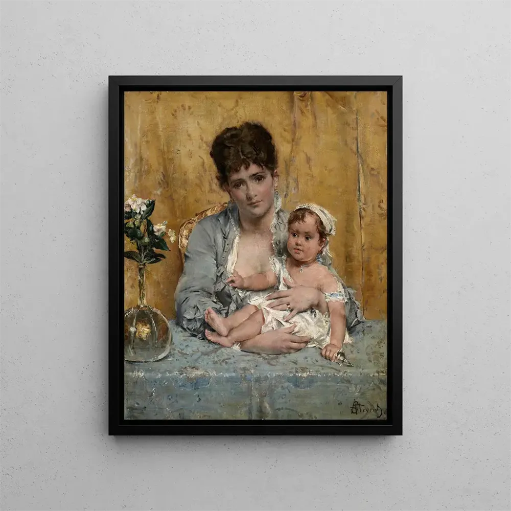 Maalaus Äiti ja lapsi - Alfred Stevens | Taidetuloste