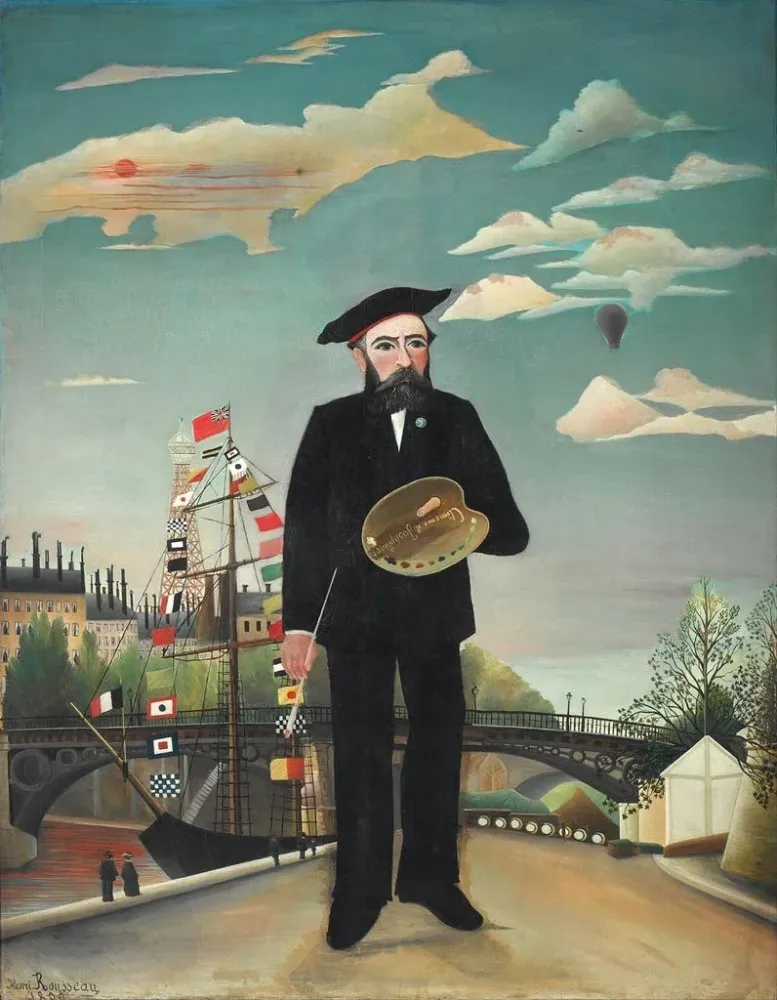 Maalaus Itse - muotokuva maisemamaalaus - Henri Rousseau | Taidetuloste