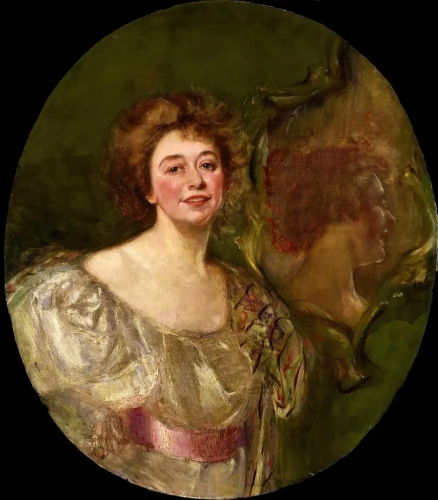 Maalaus Itsekuva peilissä - Alice Pike Barney | Taidetuloste