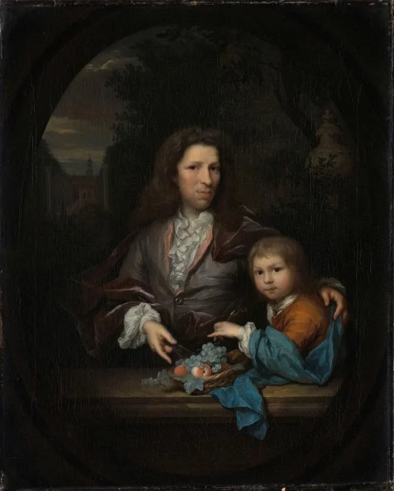 Maalaus Jan van de Poll 1668-1745 ja hänen poikansa Harmen Hendrick 1697-1772 - Arnold Boonen | Taidetuloste