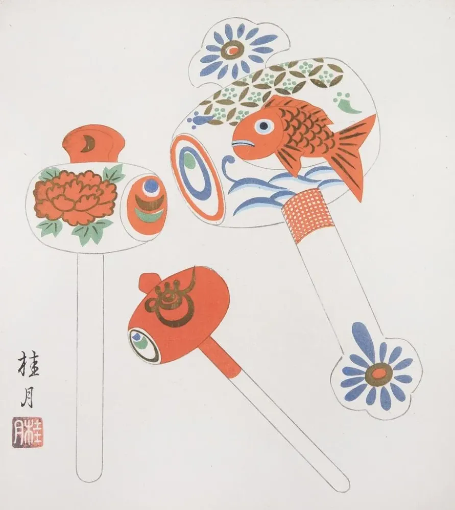 Maalaus Japanilaiset kansanlelut Kydo gangu sh haru Pl03 - Yamashita Hakuba | Taidetuloste