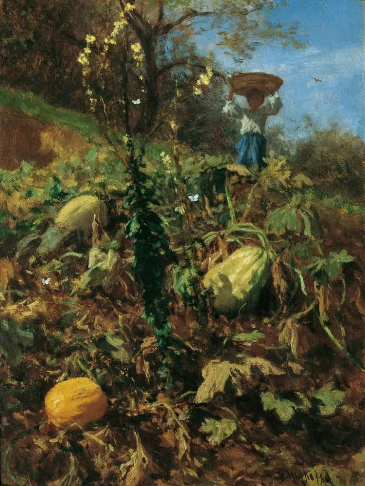 Maalaus Le jardin de citrouilles - August von Pettenkofen | Taidetuloste