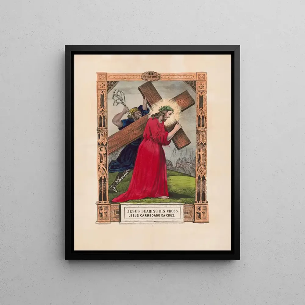Maalaus Jeesuksesta ristin kanssa - Currier & Ives | Taidetuloste