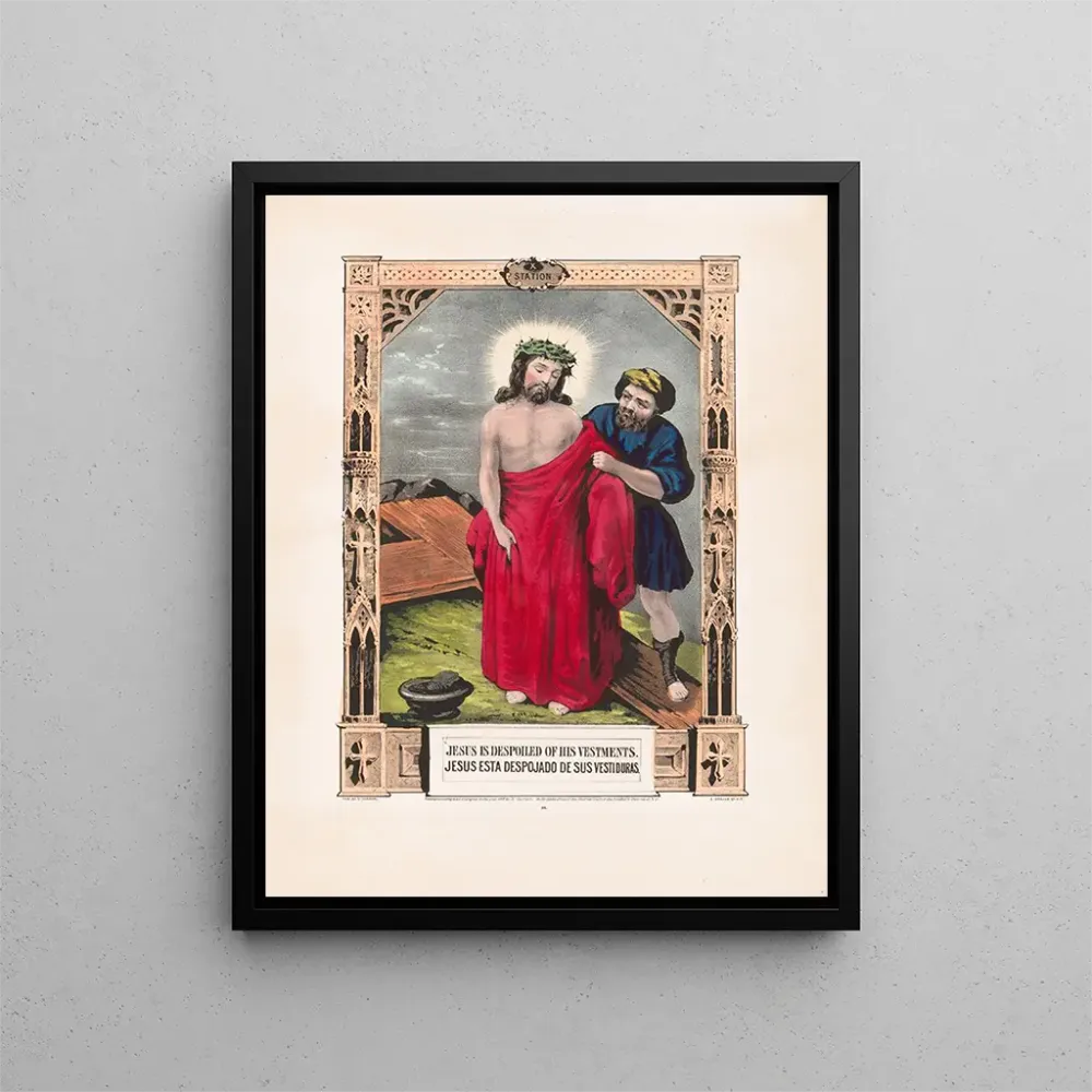 Maalaus Jeesus riisuutuneena vaatteistaan - Currier & Ives | Taidetuloste