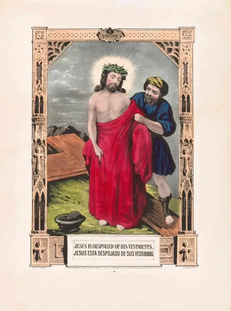 Maalaus Jeesus riisuutuneena vaatteistaan - Currier & Ives | Taidetuloste