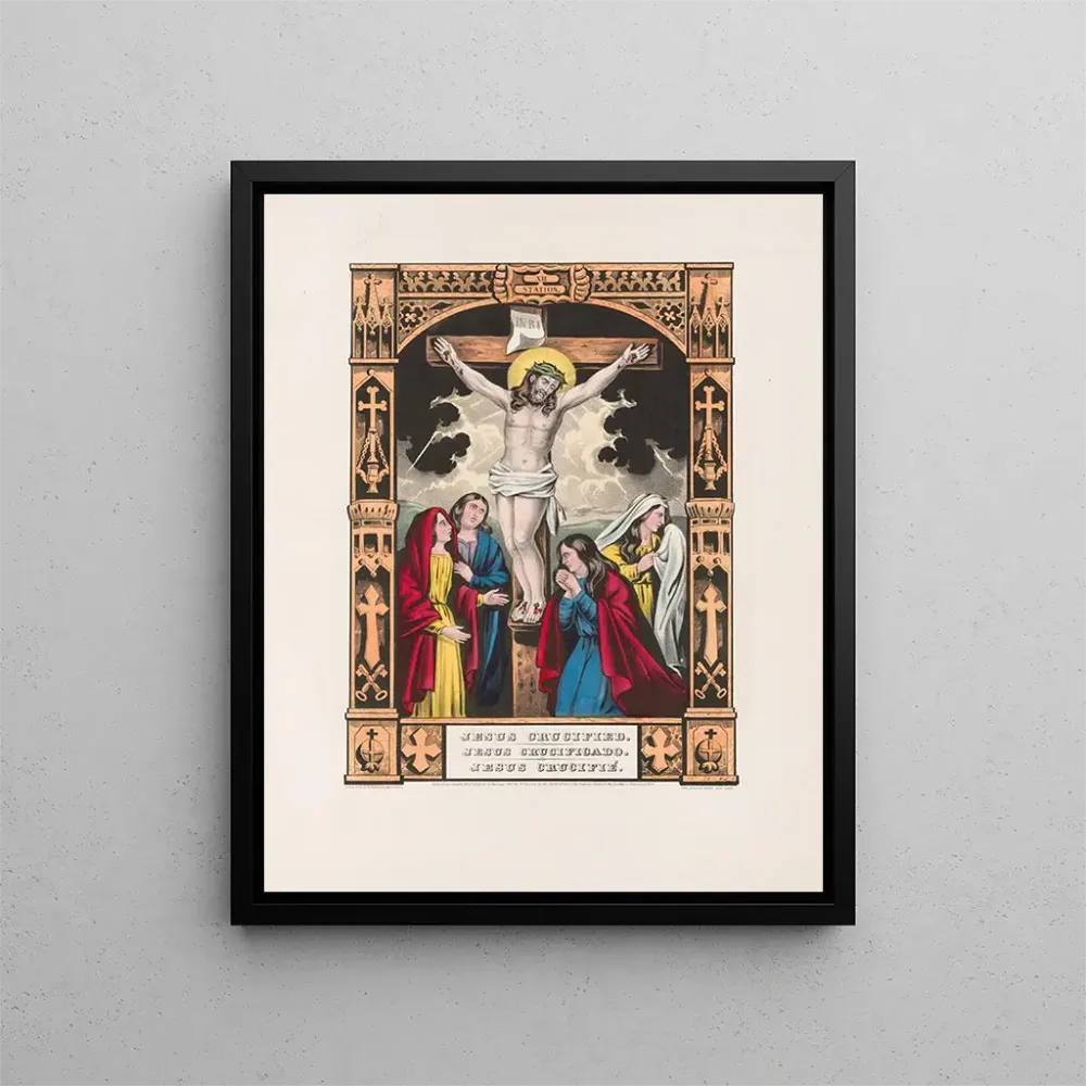 Maalaus Jeesus ristiinnaulittuna - Currier & Ives | Taidetuloste