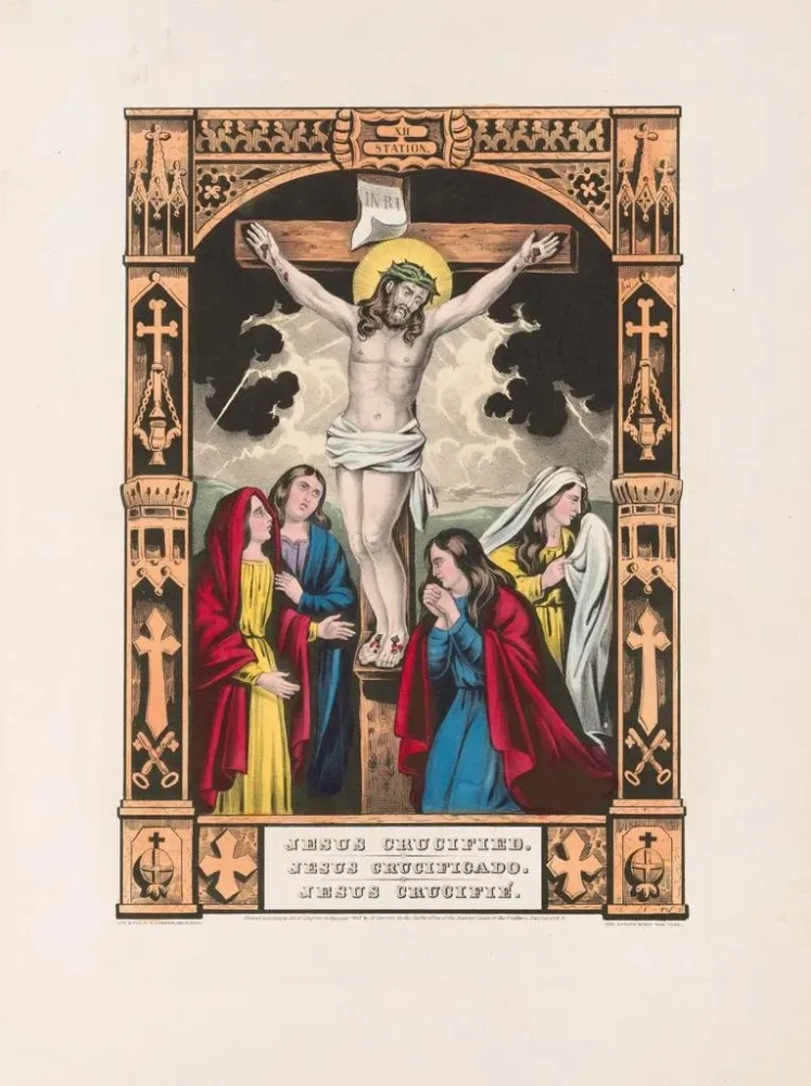 Maalaus Jeesus ristiinnaulittuna - Currier & Ives | Taidetuloste
