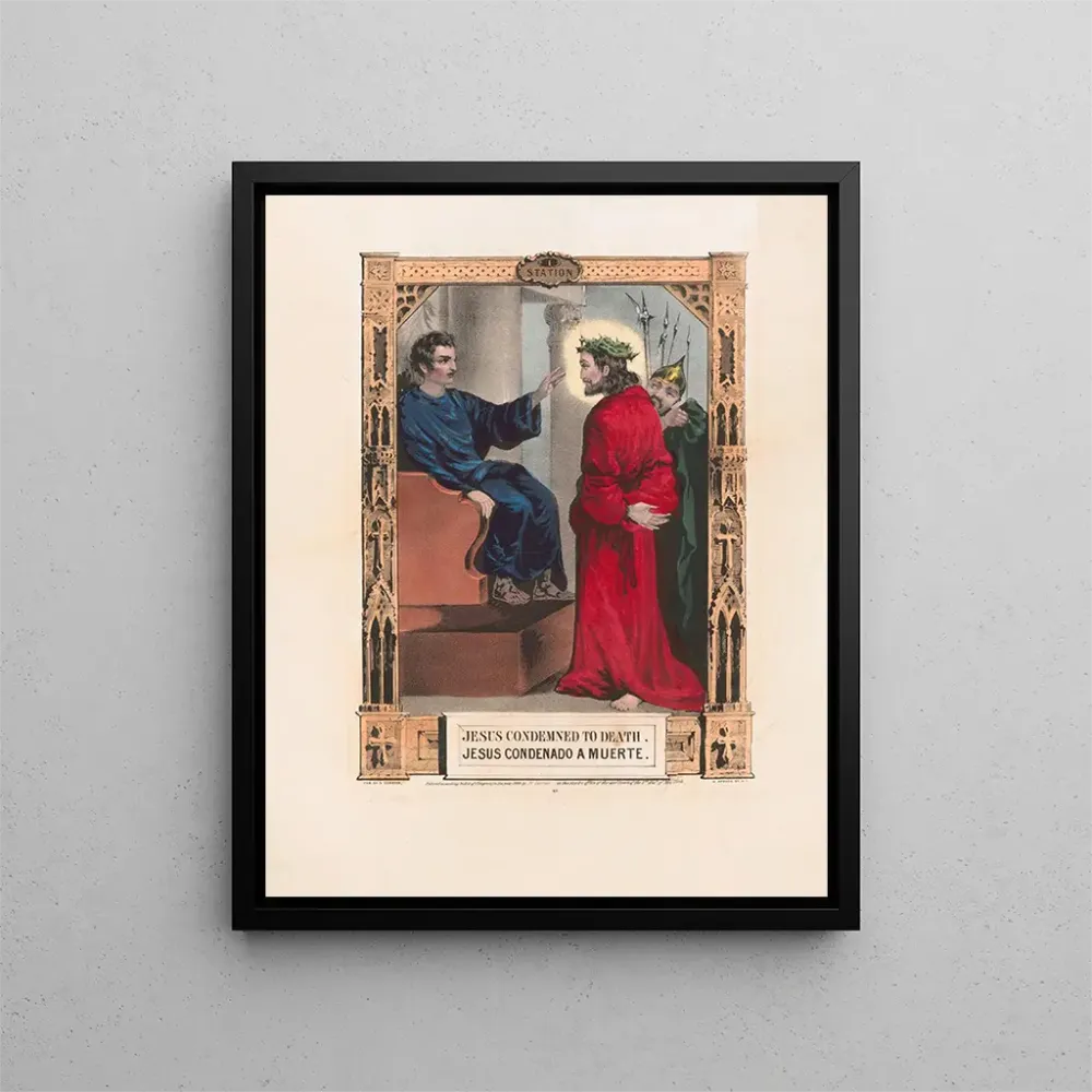 Maalaus Jeesus tuomittu kuolemaan - Currier & Ives | Taidetuloste