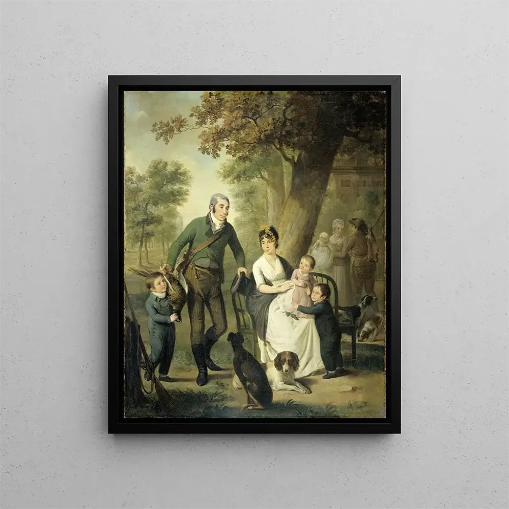 Maalaus Jonkheer Gysbert Carel Rutger Reinier van Brienen van Ramerus 1771-1821 avec sa femme et quatre de leurs enfants -...